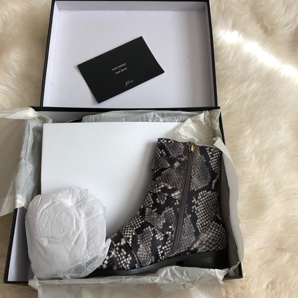 J. Crew Multi Buckle Leather Short Boot Snake 7 - Picture 7 of 13